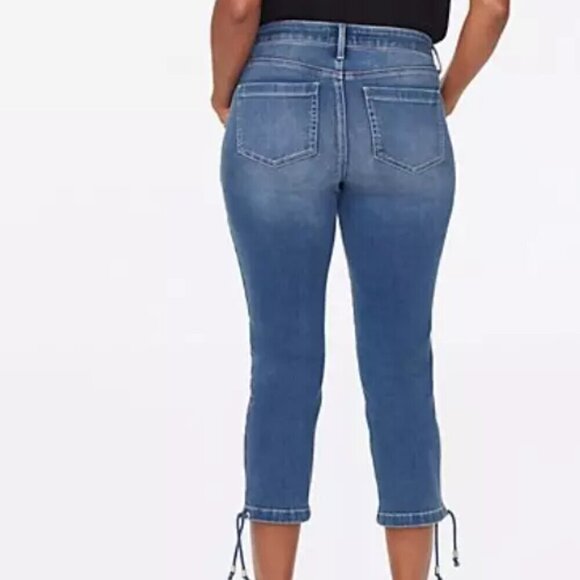 NWT - NYDJ Slim Capri Jeans with Drawcord Hem in Plus Size in Cruz – Size 24W - Picture 3 of 10